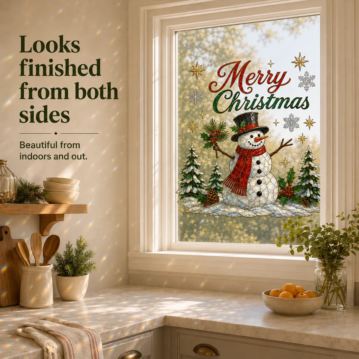 🪟Magical Christmas Scenic Window Clings – Double-Sided Reusable Holiday Glass Stickers