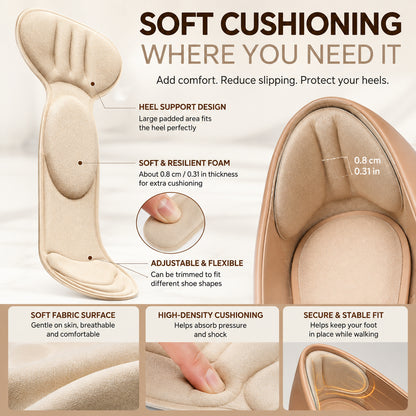 👠 10-Pair Pain-Free Heel Grips | Stop Shoes From Slipping & Blisters Fast ✨