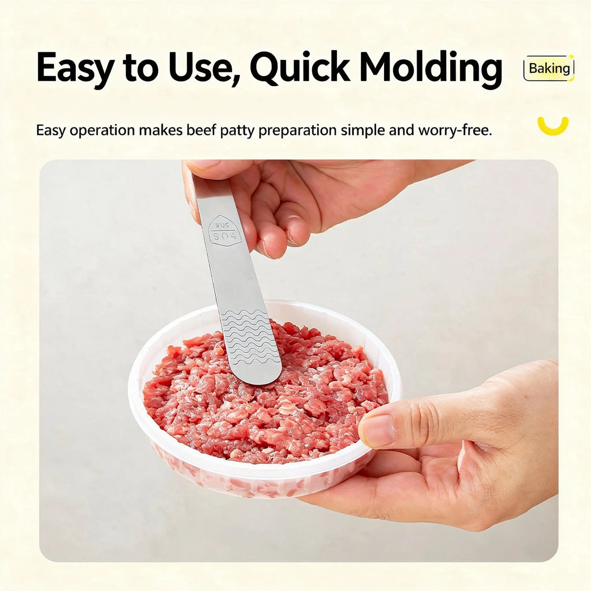 Easy burger patty shaping and portion preparation