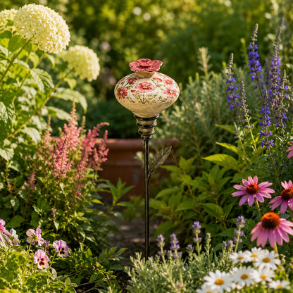Vintage Ceramic Hummingbird Feeder Garden Stake (Set of 3) 🌺🐦✨ Best Seller