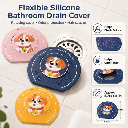 🚿 2-in-1 Silicone Drain Cover – Hair Catcher & Odor Blocker