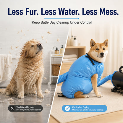 🐶 Dry Your Dog in Minutes with Zero Mess! Fast 360° Circulating Pet Dryer Bag 💨