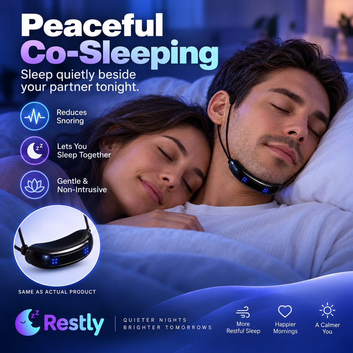 😴 Smart Electric Anti-Snore Device – Automatic Detection for Quiet Deep Sleep! 🌙