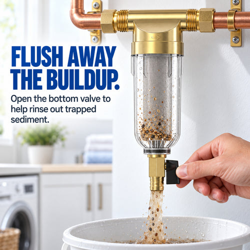 🚰 Reusable Spin-Down Sediment Water Filter – Fits 1/2", 3/4" & 1" Pipes 💧