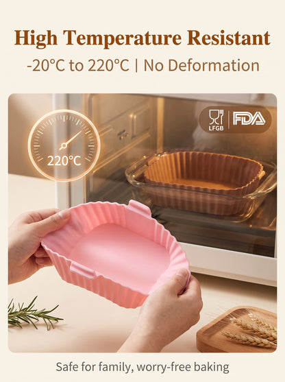 🍟 No More Scrubbing Your Air Fryer! 6-Piece Non-Stick Reusable Silicone Liners Set 🧽✨