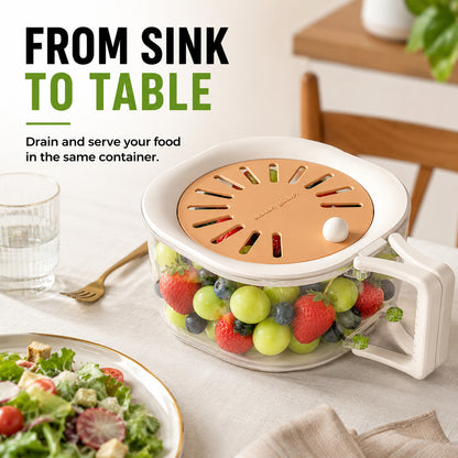 3-Pack Fruit & Vegetable Washing Bowl Set | Wash, Drain & Store 🥗✨
