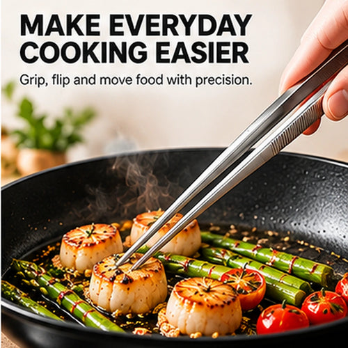 4-Piece Stainless Steel Precision Cooking Tweezers
