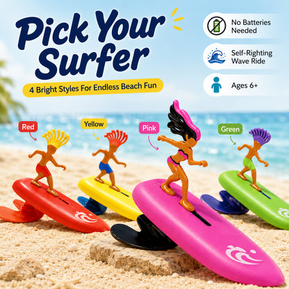 🏄‍♂️ Throw It In & Watch It Surf Back! Battery-Free Mini Wave Surfing Toy 🌊✨