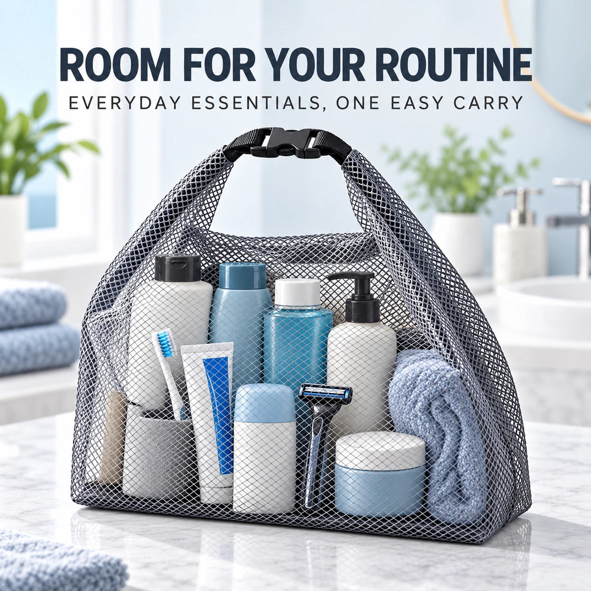 🧴Water-Resistant Travel Toiletry Caddy Set – Large & Small