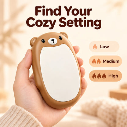 🔋Rechargeable Bear Hand Warmers— Magnetic, 3 Heat Settings & Pocket-Size Design
