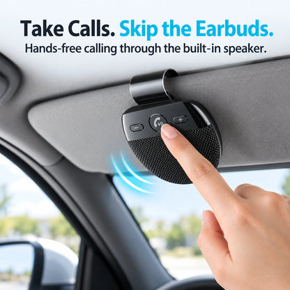 🚗 Bluetooth Car Speakerphone – Sun Visor Hands-Free Calling & Music for Cars Without Bluetooth