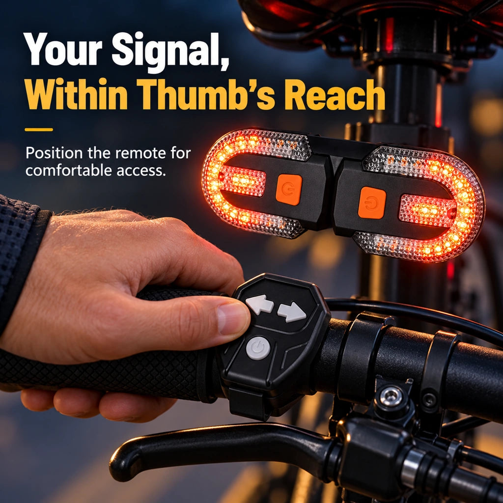 🚲Wireless Bike Turn Signal Tail Light with Handlebar Remote