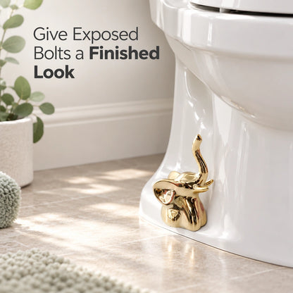 ✨2 Pack Golden Elephant-Shaped Toilet Base Bolt Decorative Cover