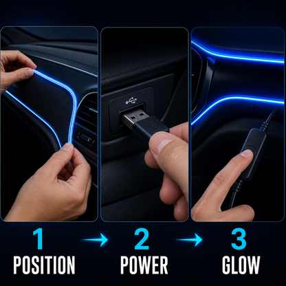 7-Color breathing gradient car ambient lighting