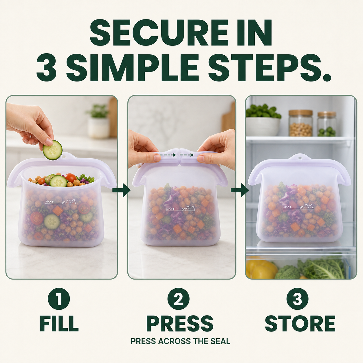 Eco-Friendly Silicone Food Storage Bags