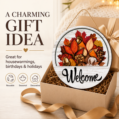 🌟 16-in-1 Interchangeable Seasonal Welcome Sign for Front Door 🚪 Porch Decor & Holiday Home Decorations 🌿