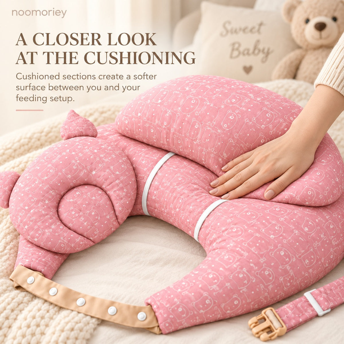 Wearable Nursing Pillow | Ergonomic Feeding Cushion with Adjustable Strap