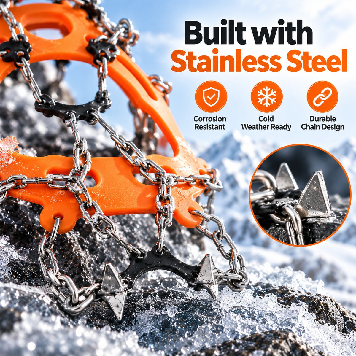 🏔️ Winter Grip You Can Trust! Aggressive Ice & Snow Crampons 🥾 Stainless Steel Spikes for Hiking ❄️