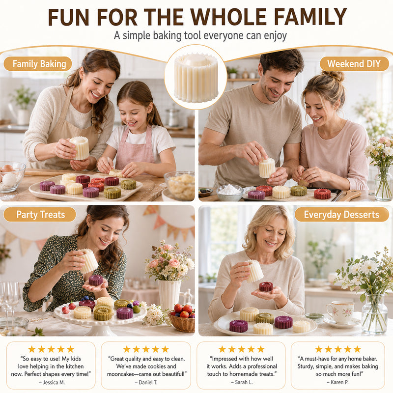 🥮 Bakery-Quality Desserts at Home! Creative Double-Ended Pastry & Mooncake Stamp Mold ✨