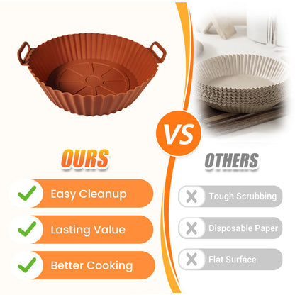 🍟 No More Scrubbing Your Air Fryer! 6-Piece Non-Stick Reusable Silicone Liners Set 🧽✨