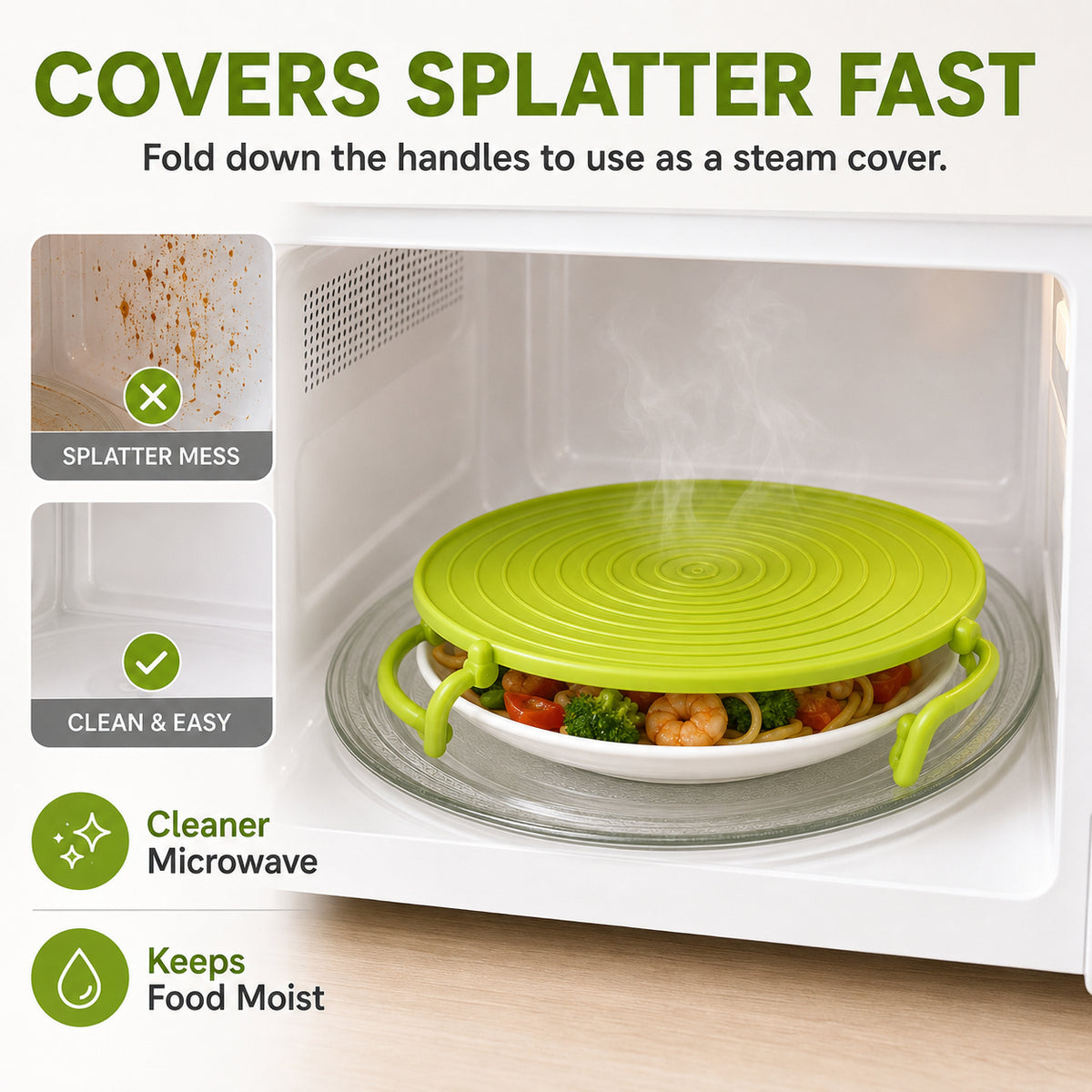 🔥 Double Your Space & Heat 2X Faster! Multi-Functional Foldable Microwave Rack & Fridge Organizer 🍽️💚
