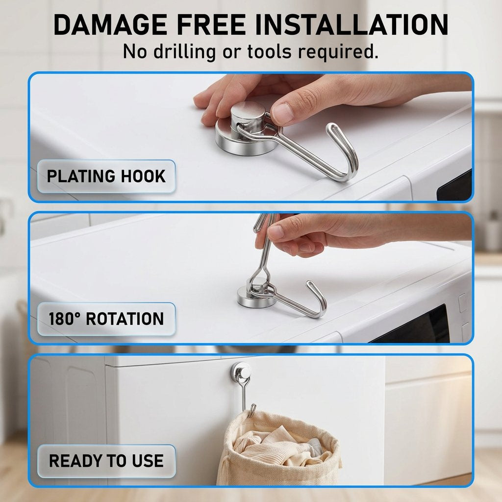 🔥 Heavy Duty 180° Rotatable Swivel Hooks ⚡ — Compact, Strong & Space-Saving Organization! 🏠✨