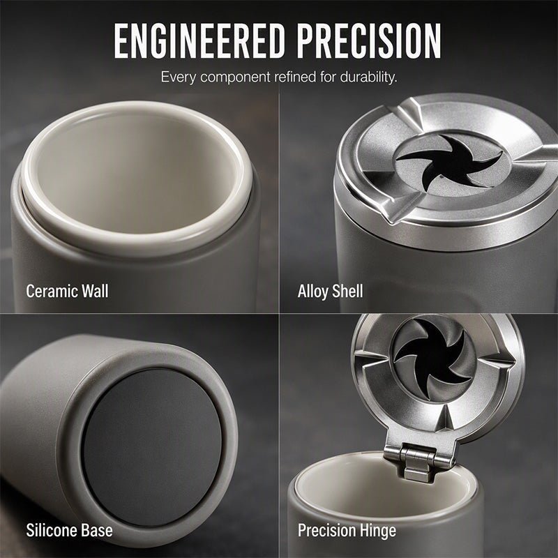 🌀 Rotating Lid Car Ashtray 🖤 Stylish Car Interior Ashtray