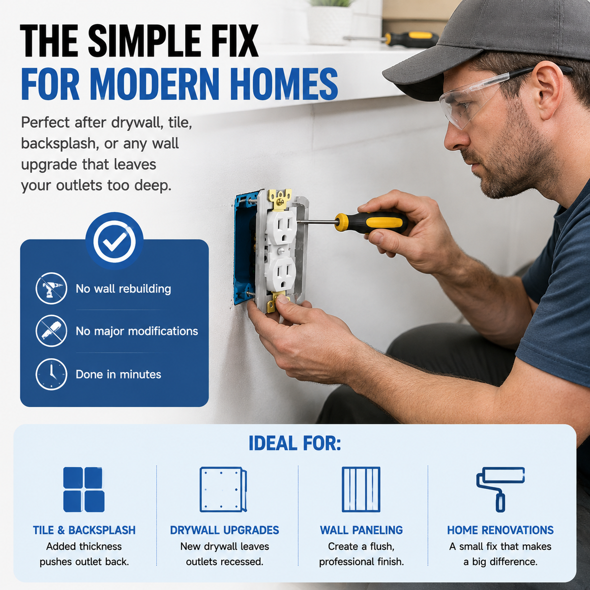 Wall Plate Spacers (Metal) – For Wall Outlet Repair and Securing Loose Outlets