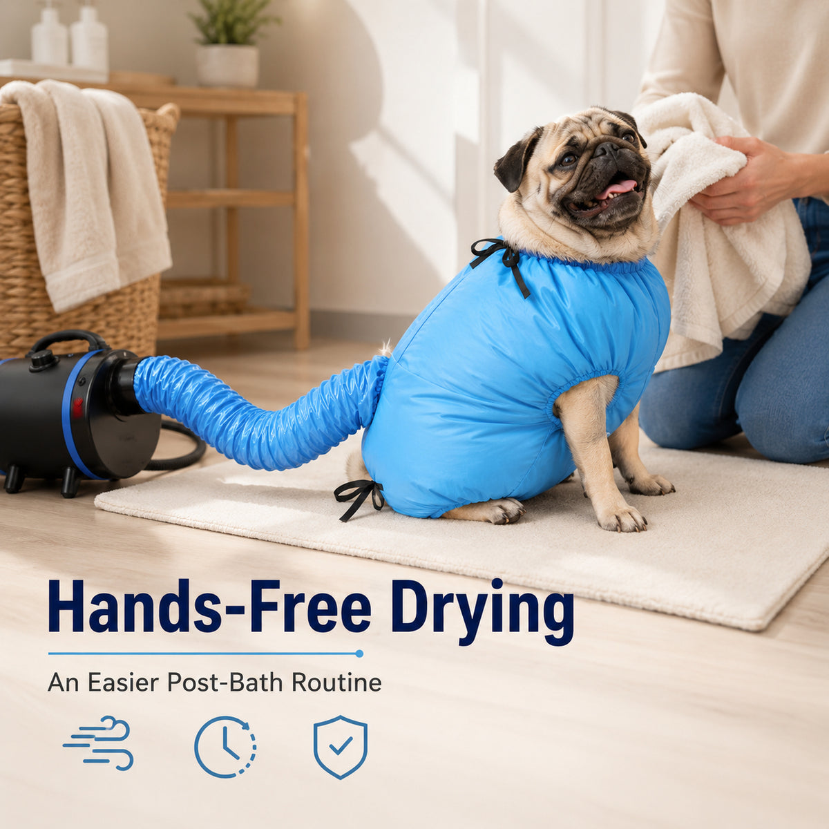 🐶 Dry Your Dog in Minutes with Zero Mess! Fast 360° Circulating Pet Dryer Bag 💨