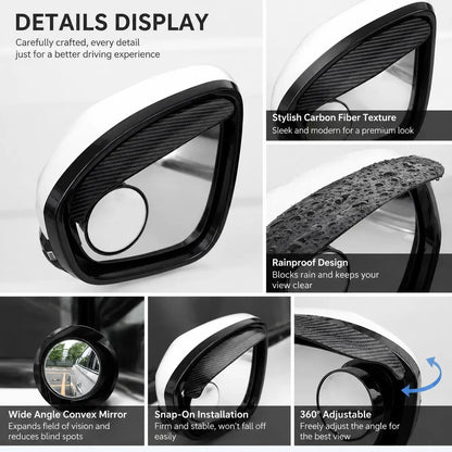🚗 2-in-1 Side Mirror Rain Visor & Blind Spot Mirror – Clearer View in Any Weather