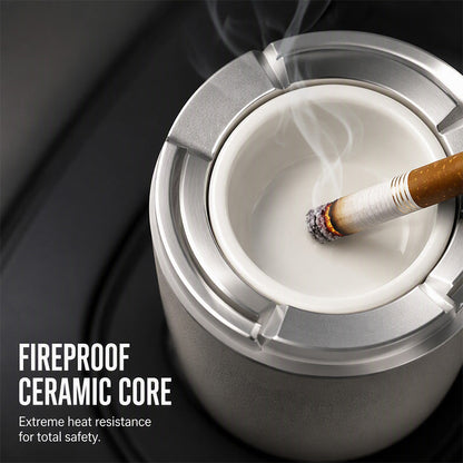 🌀 Rotating Lid Car Ashtray 🖤 Stylish Car Interior Ashtray