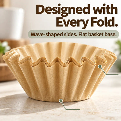 ☕ Basket-Style Paper Coffee Filters – Cleaner Brew & Easy Cleanup ✨