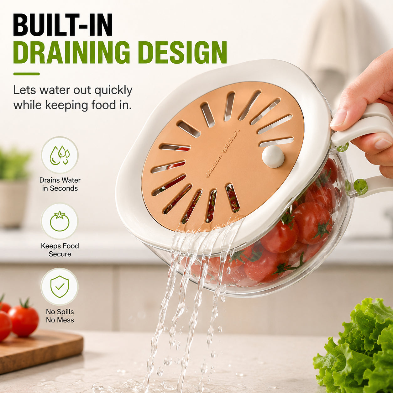 3-Pack Fruit & Vegetable Washing Bowl Set | Wash, Drain & Store 🥗✨