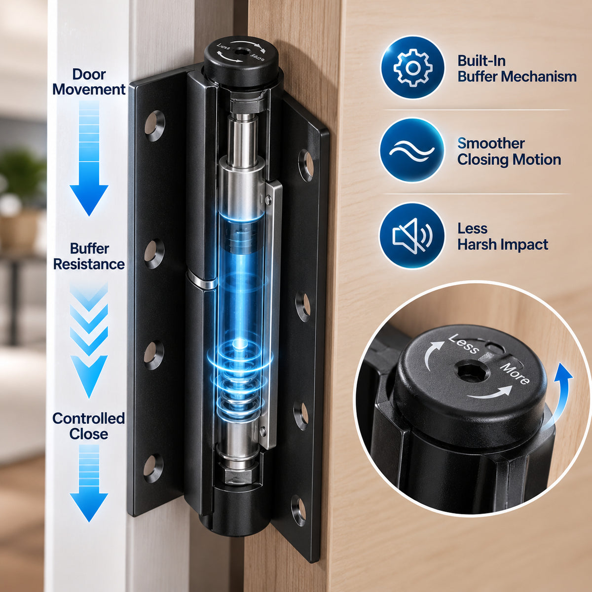 🔥 Must-Have Home Upgrade! Silent Soft-Close Self-Closing Door Hinge 🚪