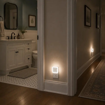 Creative Gift Intelligent LED Plug-in Energy-Saving Light-Controlling Night Light（4Pcs）