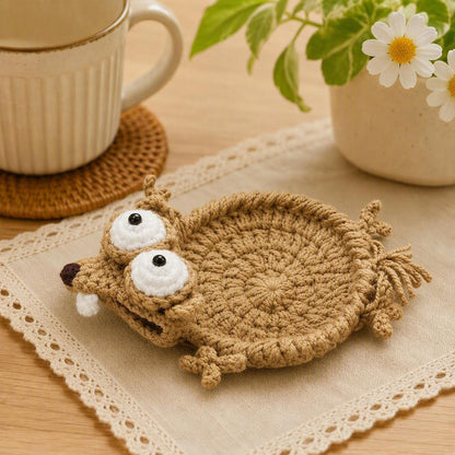 🦎Handmade Crochet Cartoon lizard Coaster