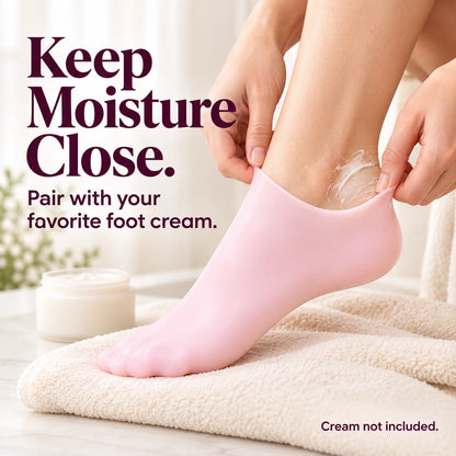 🦶 Reusable Silicone Moisturizing Socks for Dry, Rough Feet – Soft & Stretchy, 1 Pair