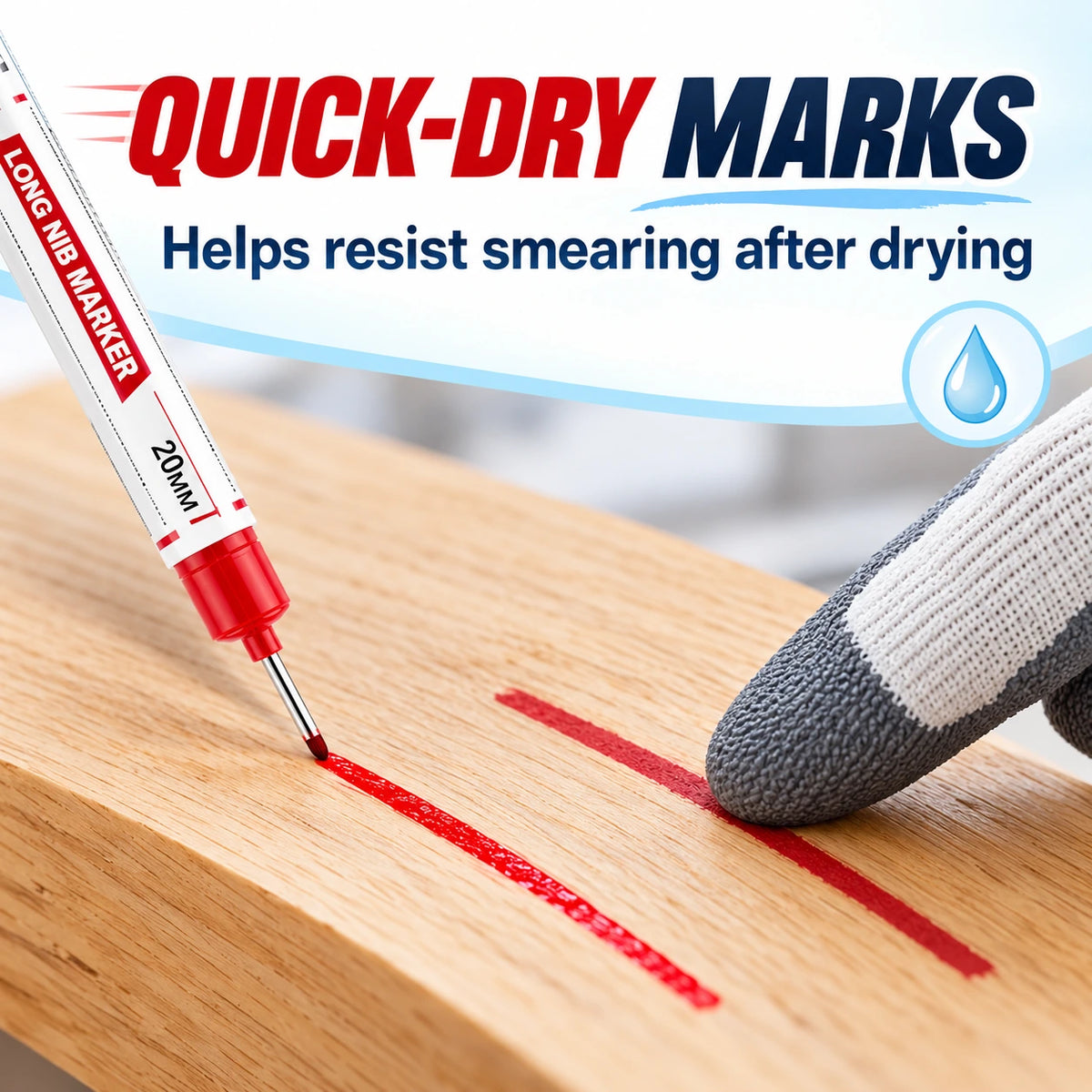 📏 5-Piece Long-Nose Deep-Hole Woodworking Marker Set