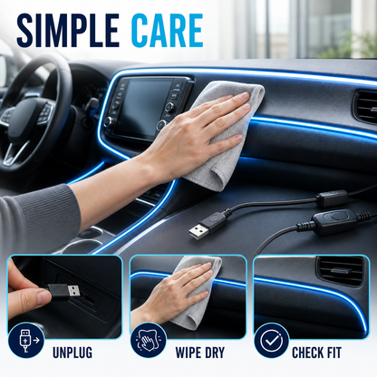 7-Color breathing gradient car ambient lighting