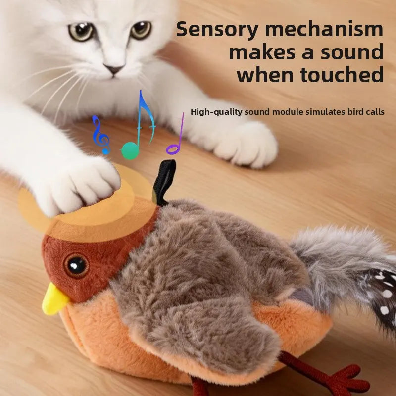 Interactive Cat Toys Rechargeable Chirping Flapping Bird