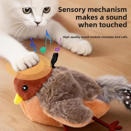 Interactive Cat Toys Rechargeable Chirping Flapping Bird
