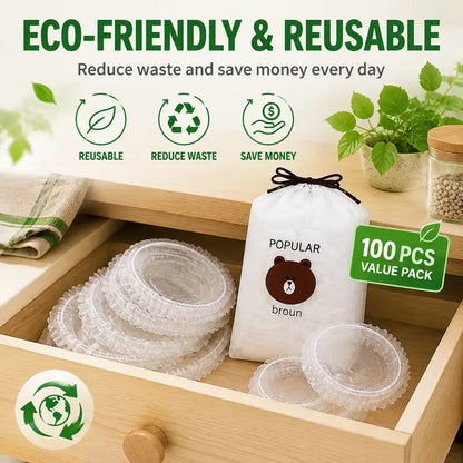 🥗100 PCS Disposable Elastic Food Covers