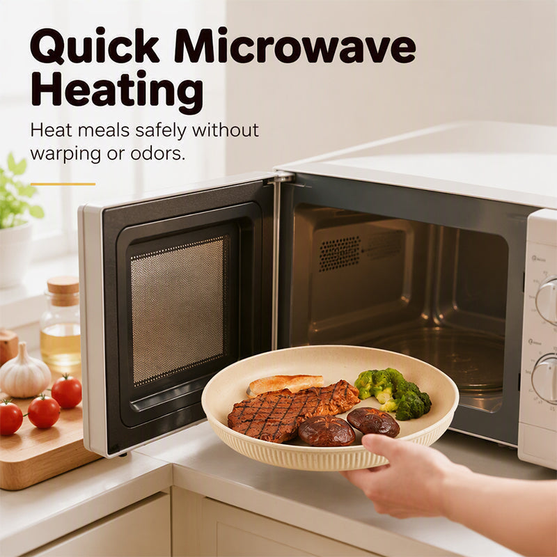 🍽️ Never Worry About Broken Dishes Again! Unbreakable Wheat Straw Dinner Plates 🌾✨