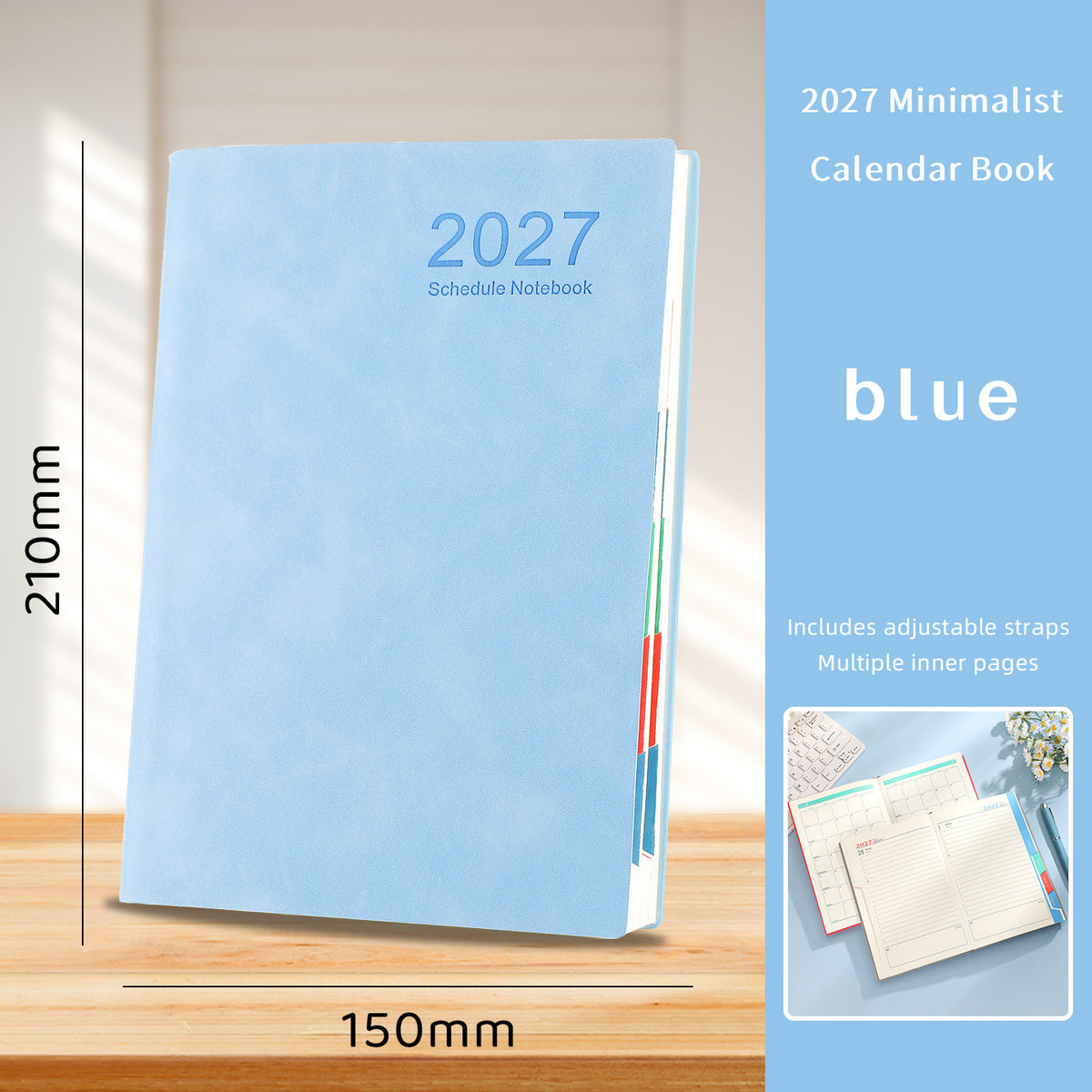 📅 2027 Deluxe Daily Planner with Pen – Waterproof Cover & Color-Coded Index 🖊️