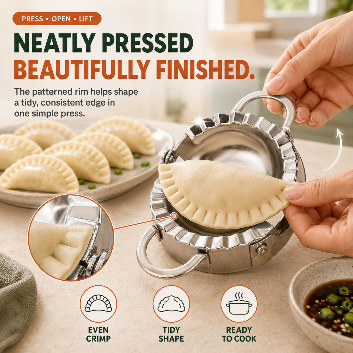 💯 Effortless Dumpling Press & Dough Cutter Kit | Restaurant-Quality at Home 🥟