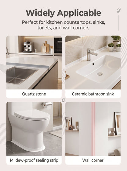 🔥 BUY 3 GET 1 FREE🚀 Instant Home Makeover — Peel & Stick Waterproof Caulk Tape for Sink & Tub 🛁✨