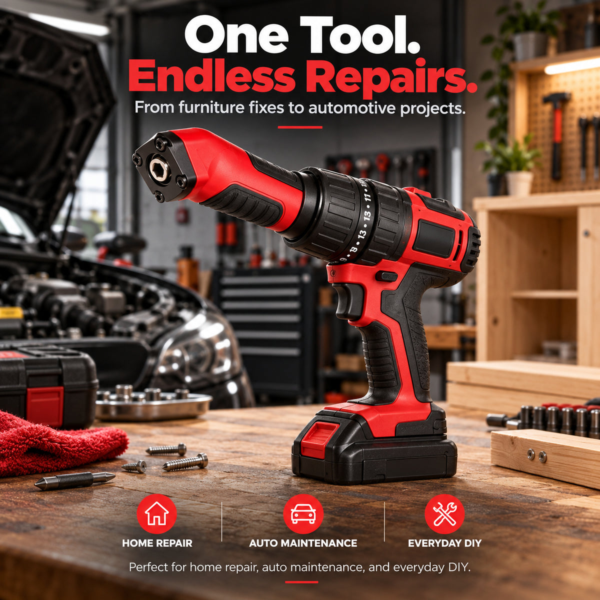 🔧 Reach Every Tight Corner — 90° Magnetic Right Angle Drill Adapter