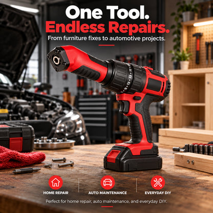 🔧 Reach Every Tight Corner — 90° Magnetic Right Angle Drill Adapter
