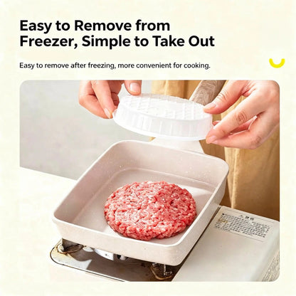 Stackable Burger Patty Freezer Containers – 10-Pack Lidded Meal Prep Storage Set