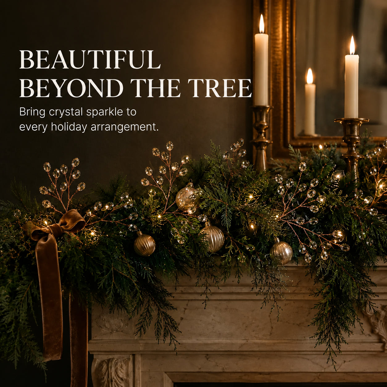 🌟 Elegant Crystal Beaded Branch Picks for Christmas Tree 💎 — Make Every Light Sparkle! 🎁